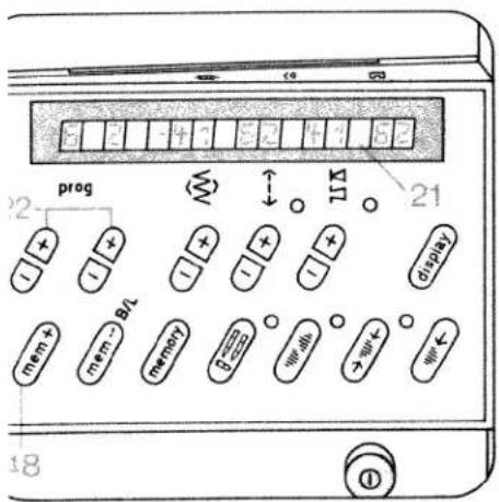 prog 115 21 mem+ mem- BIT memory d=0.000 will →will ← display 18