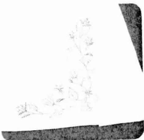 Black-and-white sketch of a flowering branch with blossoms, no text or symbols present