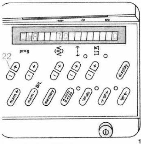 22 prog BIL memory UΔ display mem+ mem- BIL memory UΔ → UΔ← UΔ← ① 1