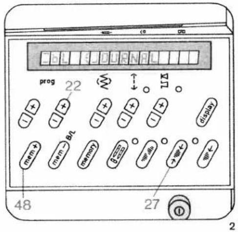 22 prog 11 display mem + BL mem - B memory 27 48 ① 2