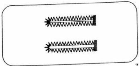 Pure diagram of two spring-loaded components with starburst patterns, no text or symbols present