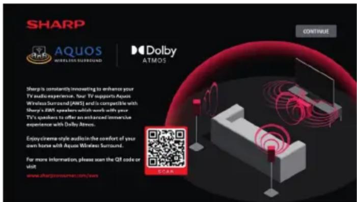 SHARP AQUOS WHEELS Surround Dolby ATMOS CONTINUE Sharp is constantly innovating to enhance your TV audio experience. Four TV supports Aquos Wireless Surround (AMRS) and is compatible with Sharp's 20% speakers which work with your TV's speakers to offer an enhanced interactive experience with Dolby A…