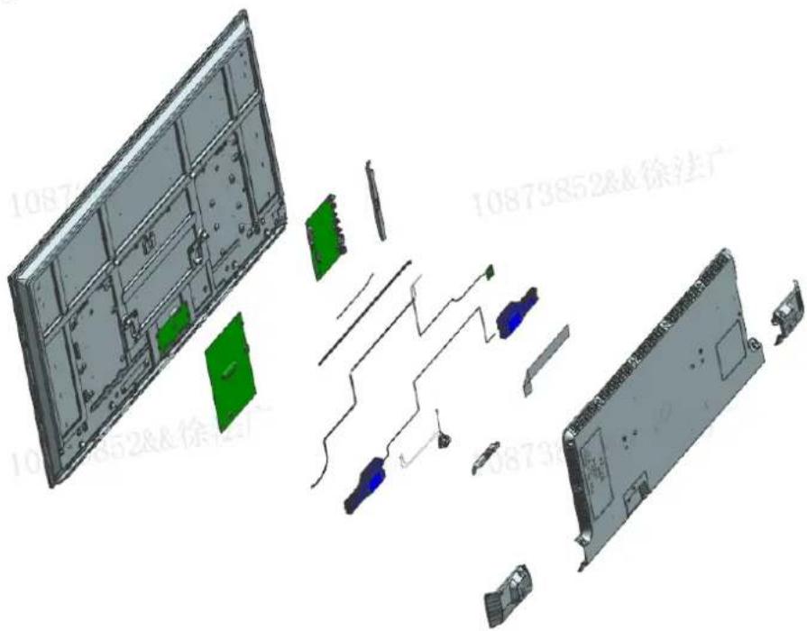 Exploded view diagram of a device showing internal components and labeled parts in Chinese