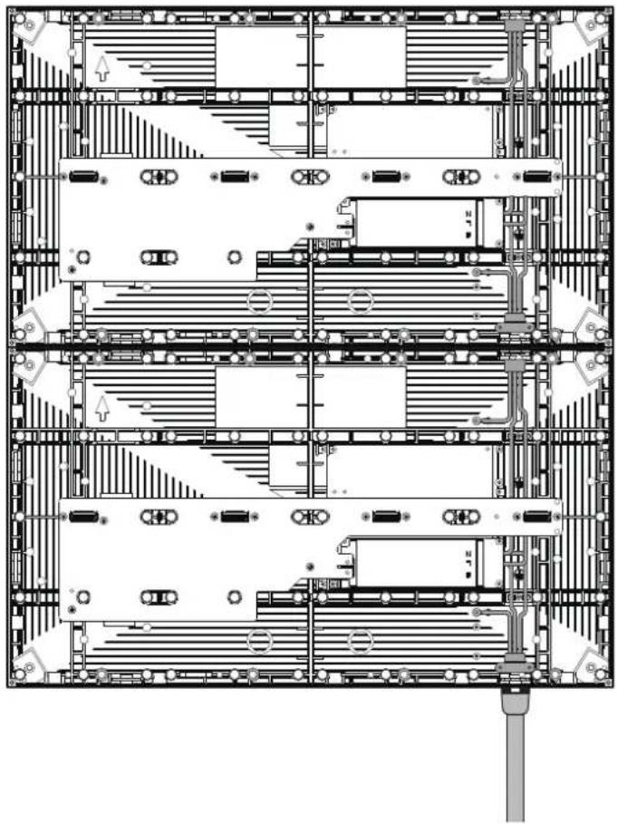 Architectural floor plan of a multi-level building with internal layout and ventilation systems (no text or labels)
