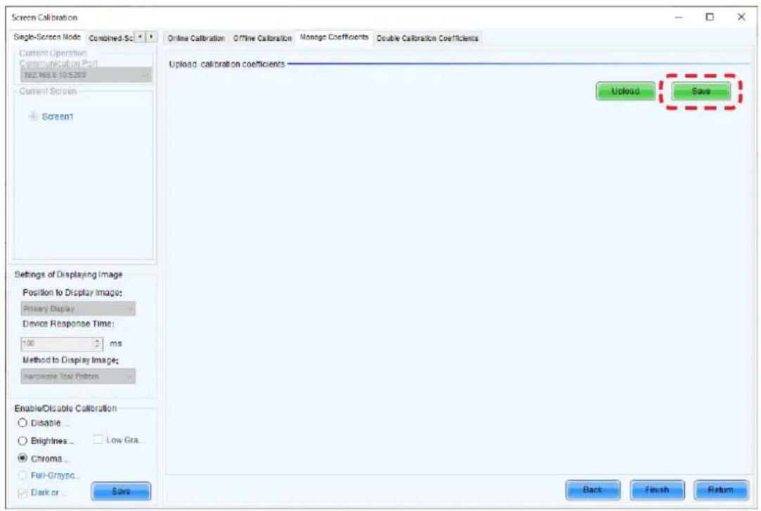 Screen Calibration Single-Screen Mode Combined-Sc Current Operation Communication Part 182.166.0-10.5309 Current Screen Screen1 Settings of Displaying Image Position to Display Image: Primary Display Device Response Time: 100 ms Method to Display Image: Hardware Test Pattern Enable/Disable Calibrati…
