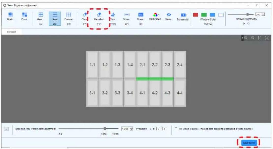 Scan Brightness Adjustment Modu... Cabi... Row... (A) Row (B) Column (D) Clac... (F1) Decalact (F2) Clac... (F12) Show... (C) Show... (X) Calibration Show... Screen dia Window Color (Alt+C) Screen Brightness (- +) Screen 1 1-1 1-2 1-3 1-4 2-1 2-2 2-3 2-4 3-1 3-2 3-3 3-4 4-1 4-2 4-3 4-4 Selected Area…