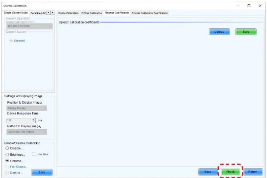 Screen Calibration Single-Screen Mode Combined-Sc Current Operation Communication Post 192.185.0 10:5:200 Current Screen Screen1 Settings of Displaying Image Position to Display Image: Primary Display Device Response Time: 100 ms Method to Display Image: Hardware Test Pattern Enable/Disable Calibrat…