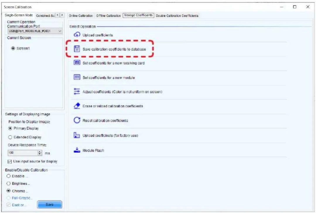 Screen Calibration Single-Screen Mode Combined-Sc Current Operation Communication Port USB@pert_00000.Hub_00001 Current Screen Screen1 Settings of Displaying Image Position to Display Image: Primary Display Extended Display Device Response Time: 100 ms Use input source for display Enable/Disable Cal…