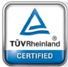TÜVRheinland® CERTIFIED