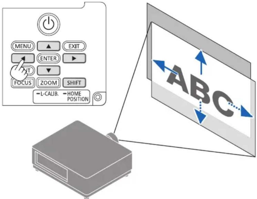 MENU ▲ EXIT ENTER ► INT ▼ FOCUS ZOOM SHIFT -L-CALIB. -HOME POSITION ABC