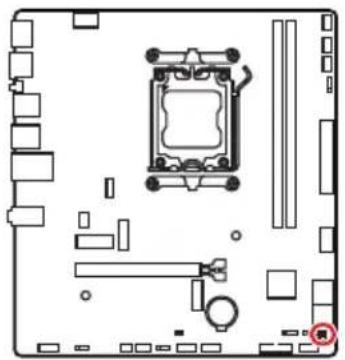 Top-down schematic of a computer motherboard layout with no visible text or symbols
