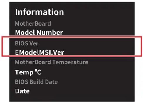 Information MotherBoard Model Number BIOS Ver EModelMSI.Ver MotherBoard Temperature Temp °C BIOS Build Date Date