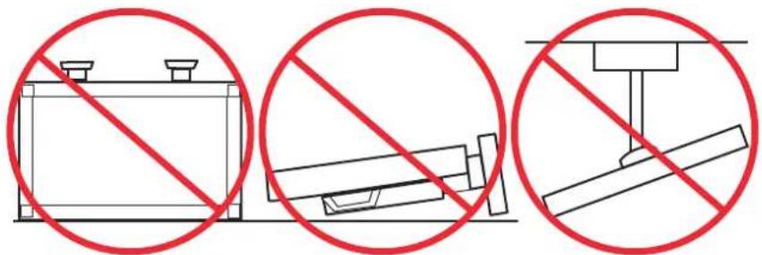Three red prohibition symbols on a diagram showing mechanical or electrical components with no accompanying text.