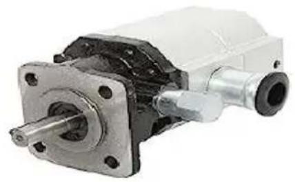 Mechanical component with metallic housing and mounting flange (no visible text or symbols)