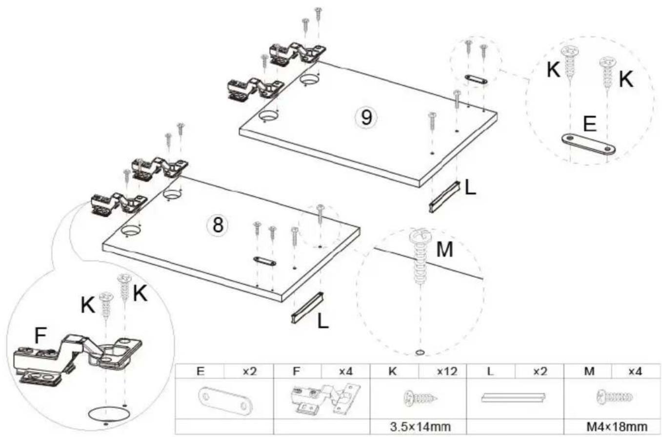 9 L K K E 8 M F K K K E ×2 F ×4 K ×12 L ×2 M ×4 3.5×14mm M4×18mm