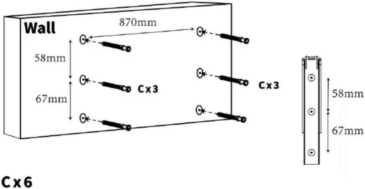Wall 870mm 58mm 67mm Cx3 Cx3 58mm 67mm Cx6