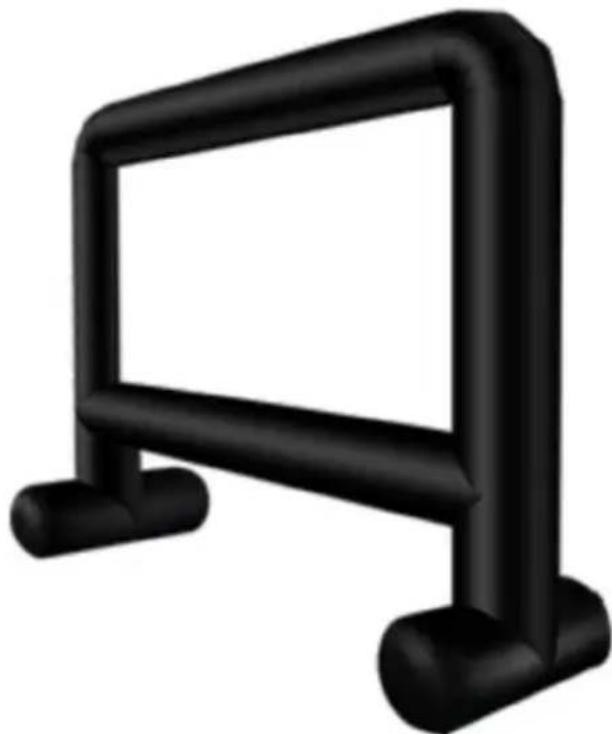 Black 3D-rendered object resembling a stylized bridge or frame (no text or symbols)