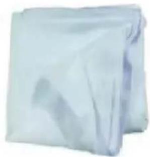 Folded light blue plastic sheet with folded edges (no text or symbols visible)