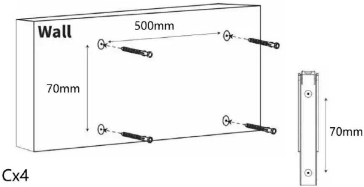 Wall 500mm 70mm 70mm Cx4