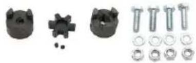 Collection of mechanical components including gears, bolts, and bolts (no text or symbols visible)