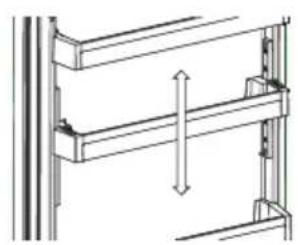 Technical line drawing of a structural frame with vertical dimension lines (no text or symbols)