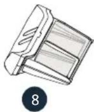 Simple line drawing of a mechanical component with a numbered circle (8) below it, no text or symbols present.
