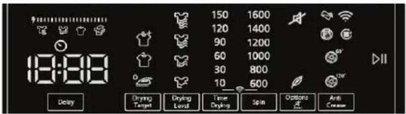 18:00 Delay Drying Target Drying Level Time Drying Spin Options Anti Cream