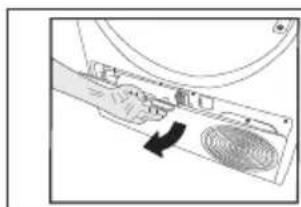 Diagram of a device with a scroll wheel and directional arrow, no readable text or symbols present