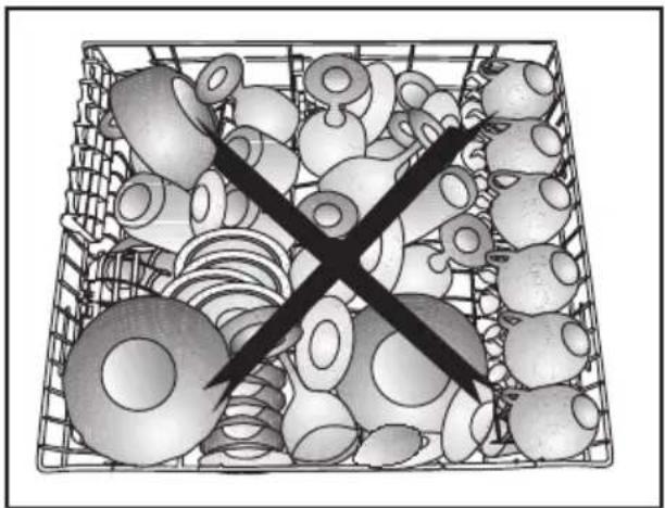 Black cross symbol crossed over a grid of irregular objects, no text or symbols present