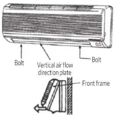 Bolt Vertical air flow direction plate Bolt Front frame