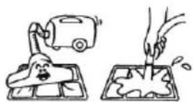 Illustration showing a car being cleaned with a tool and another hand holding a tray (no text or symbols)