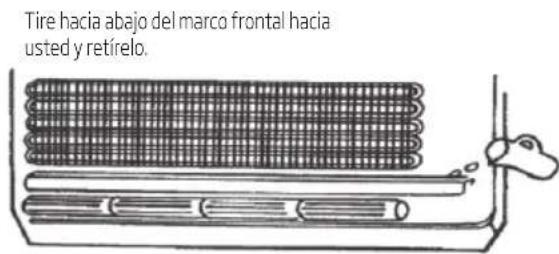 Tire hacia abajo del marco frontal hacia usted y retírelo.