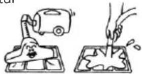 Illustration of a hand using a tool to clean or paint the surface, with no text or symbols present.