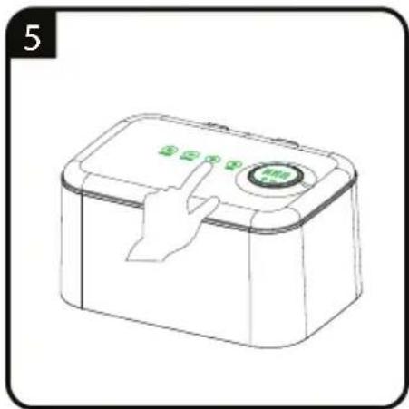 Line drawing of a rectangular electronic device with a handle and control panel (no text or symbols)