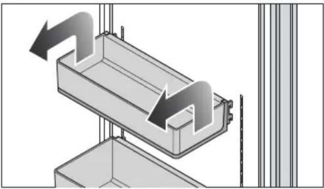 Diagram of a mechanical assembly with two curved arrows indicating direction, no text or symbols present