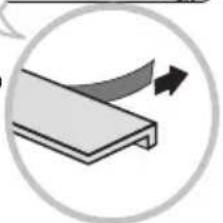 Simple line drawing of a flat panel with an arrow indicating direction (no text or symbols)