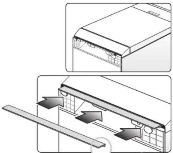 Technical illustration showing two views of a mechanical component with directional arrows indicating movement or flow (no text or symbols present)