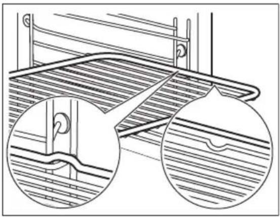 Technical line drawing of a bed rack with two magnified views showing internal structure details (no text or symbols)
