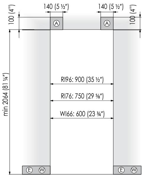 SMEG RF376RSIX - Характеристики проема для установки: Серии Integrated - 1