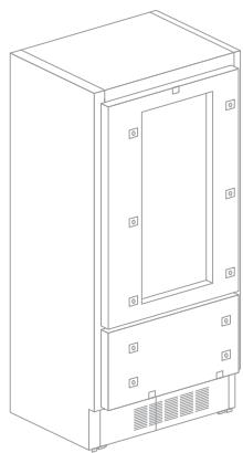 SMEG RF376RSIX - Подготовка декоративных панелей для Холодильника с одним выдвижным ящиком - 6