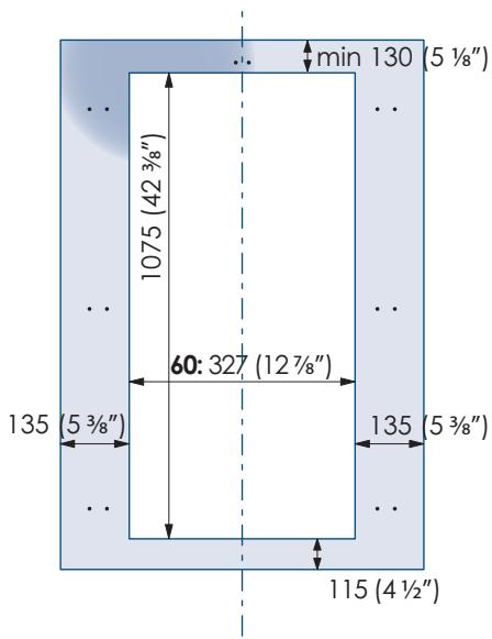 SMEG RF376RSIX - Plassering av hullene - 1