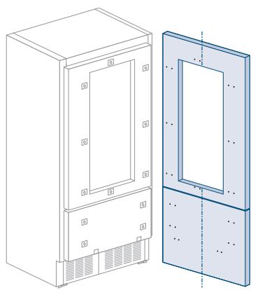SMEG RF376RSIX - Preparação dos painéis de decoração para Frigorífico com porta de vidro e um gavetão - 1