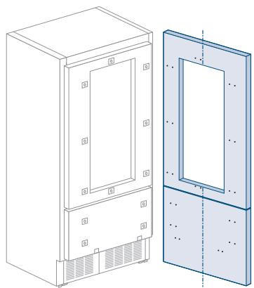 SMEG RF376RSIX - Preparación de los paneles decorativos para frigorífico con puerta de cristal y un cajón - 1