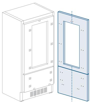 SMEG RF376RSIX - Vorbereitung der Dekorplatten für den Kühlschrank mit Glastür und einem Auszug - 1