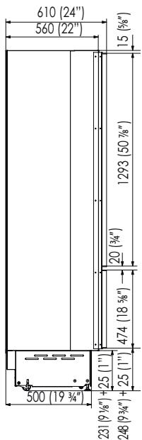 SMEG RF376RSIX - Głębokość z drzwiczkami (bez panelu) - 4