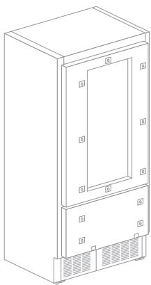 SMEG RF376RSIX - Montera dekorationspaneler på kyl med glasdörr och en läda - 1