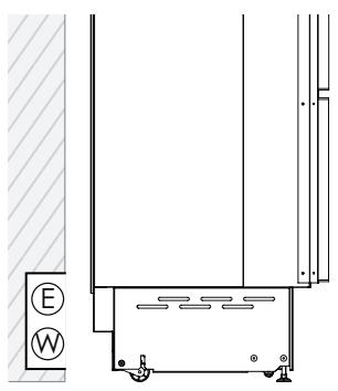SMEG RF376RSIX - Conexión eléctrica e hidráulica detrás del aparato - 1
