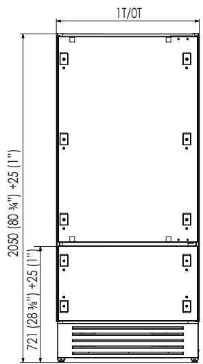 SMEG RF376RSIX - Totalt mått med dörren öppen - 2
