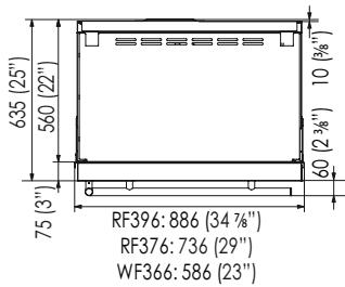 SMEG RF376RSIX - Характеристики проема для установки: Серии Free-Standing - 3