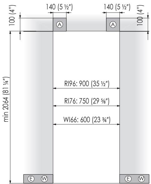 SMEG RF376RSIX - Dimensões com porta aberta - 1